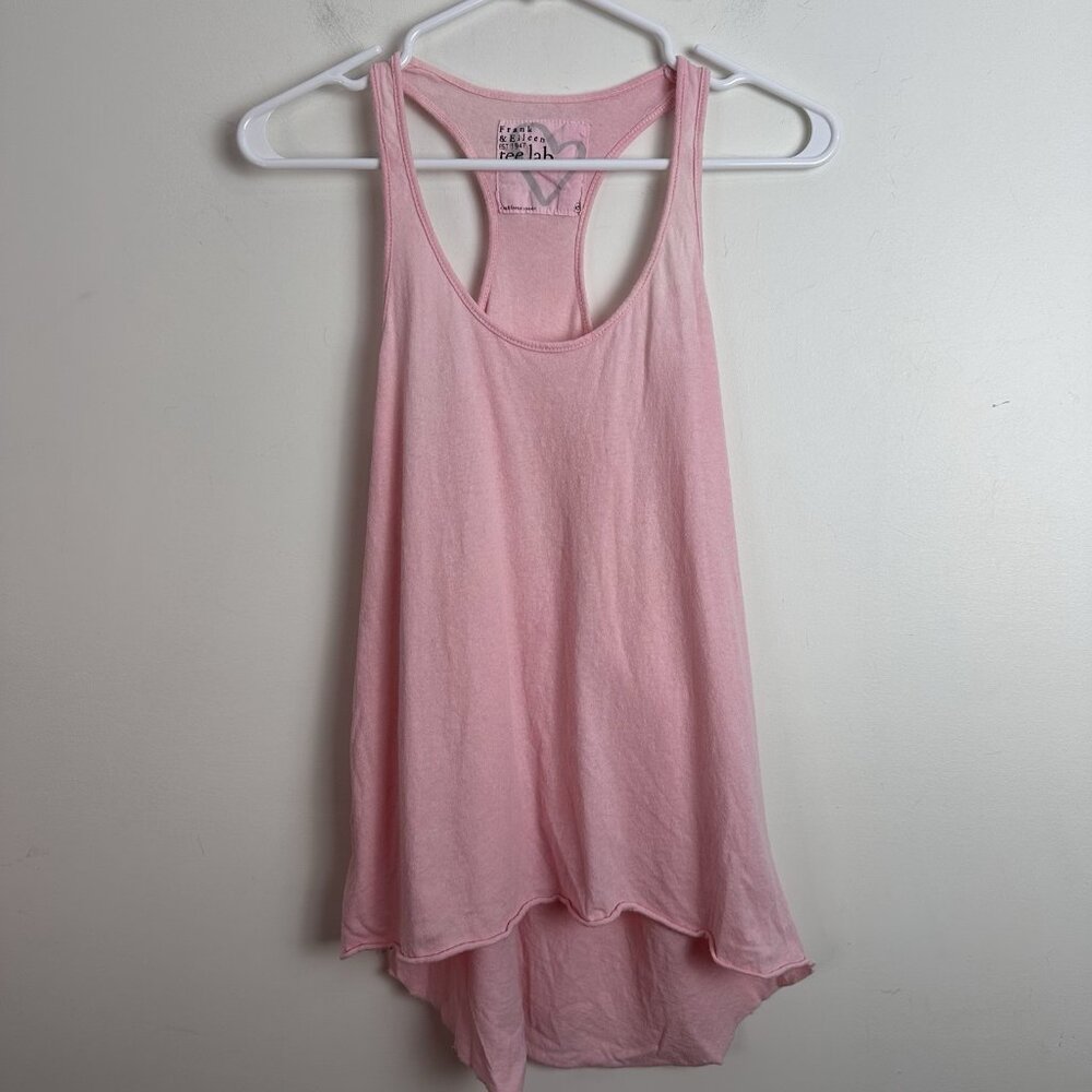 Frank & Eileen Tee Lab Base Layer Tank Top Womens Size XS Pink Raw Hem Long